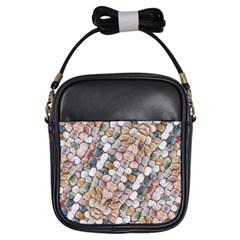 Rounded Stones Print Motif Girls Sling Bag