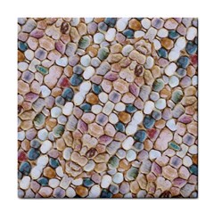 Rounded Stones Print Motif Tile Coaster by dflcprintsclothing