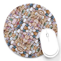 Rounded Stones Print Motif Round Mousepads by dflcprintsclothing