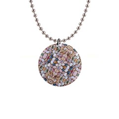 Rounded Stones Print Motif 1  Button Necklace by dflcprintsclothing