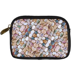 Rounded Stones Print Motif Digital Camera Leather Case