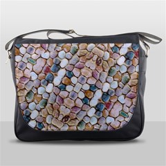 Rounded Stones Print Motif Messenger Bag