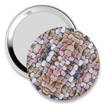 Rounded Stones Print Motif 3  Handbag Mirrors Front