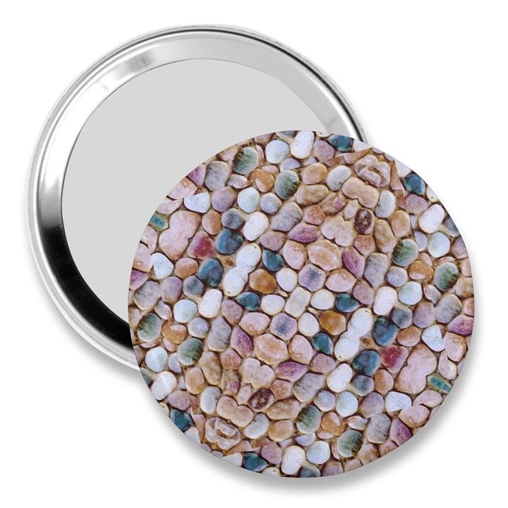 Rounded Stones Print Motif 3  Handbag Mirrors