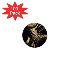 Black And Gold Marble 1  Mini Buttons (100 Pack) 