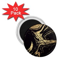 Black And Gold Marble 1 75  Magnets (10 Pack)  by Dushan