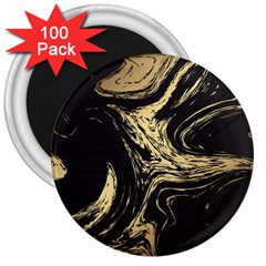 Black And Gold Marble 3  Magnets (100 Pack) by Dushan