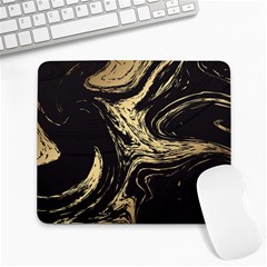 Black And Gold Marble Large Mousepads by Dushan