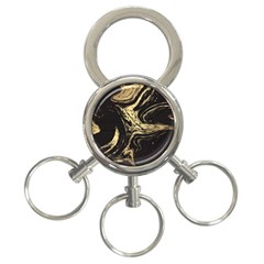 Black And Gold Marble 3-ring Key Chain