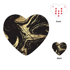 Black And Gold Marble Playing Cards Single Design (heart) by Dushan