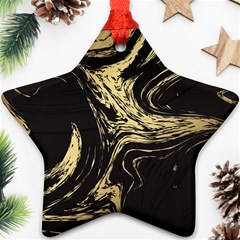 Black And Gold Marble Star Ornament (two Sides) by Dushan