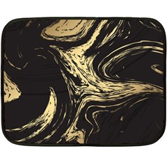 Black And Gold Marble Double Sided Fleece Blanket (mini)  by Dushan