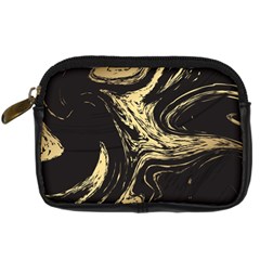 Black And Gold Marble Digital Camera Leather Case by Dushan