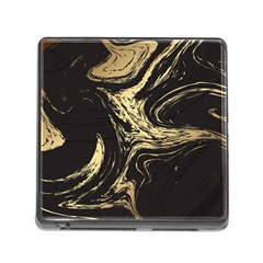 Black And Gold Marble Memory Card Reader (square 5 Slot) by Dushan