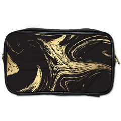 Black And Gold Marble Toiletries Bag (two Sides) by Dushan