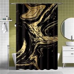 Black And Gold Marble Shower Curtain 48  X 72  (small)  by Dushan