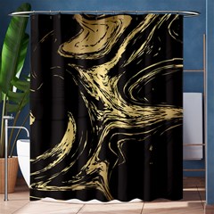 Black And Gold Marble Shower Curtain 60  X 72  (medium)  by Dushan