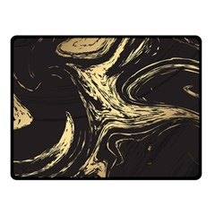 Black And Gold Marble Double Sided Fleece Blanket (small)  by Dushan