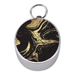 Black and gold marble Mini Silver Compasses Front