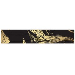 Black And Gold Marble Large Flano Scarf  by Dushan