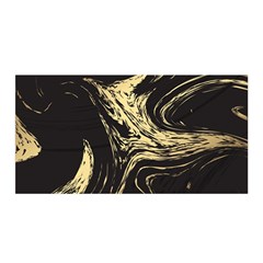 Black And Gold Marble Satin Wrap by Dushan