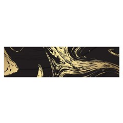 Black And Gold Marble Satin Scarf (oblong) by Dushan