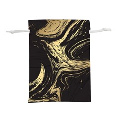 Black And Gold Marble Lightweight Drawstring Pouch (s) by Dushan