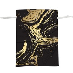 Black And Gold Marble  Lightweight Drawstring Pouch (xl) by Dushan