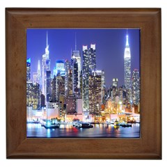 New-york Cityscape  Framed Tile by Dushan