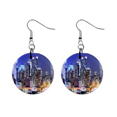 New-york Cityscape  Mini Button Earrings by Dushan