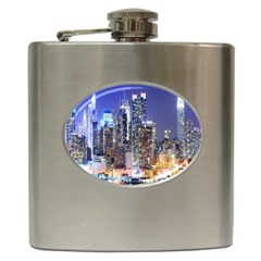 New-york Cityscape  Hip Flask (6 Oz) by Dushan