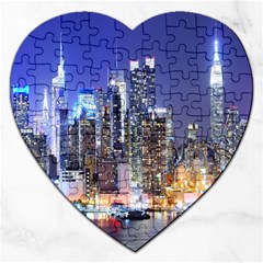 New-york Cityscape  Jigsaw Puzzle (heart) by Dushan