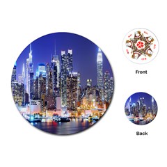 New-york Cityscape  Playing Cards Single Design (round) by Dushan