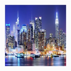 New-york Cityscape  Medium Glasses Cloth by Dushan