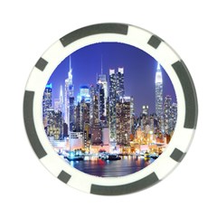 New-york Cityscape  Poker Chip Card Guard by Dushan