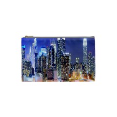 New-york Cityscape  Cosmetic Bag (small) by Dushan