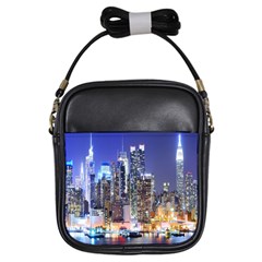 New-york Cityscape  Girls Sling Bag by Dushan