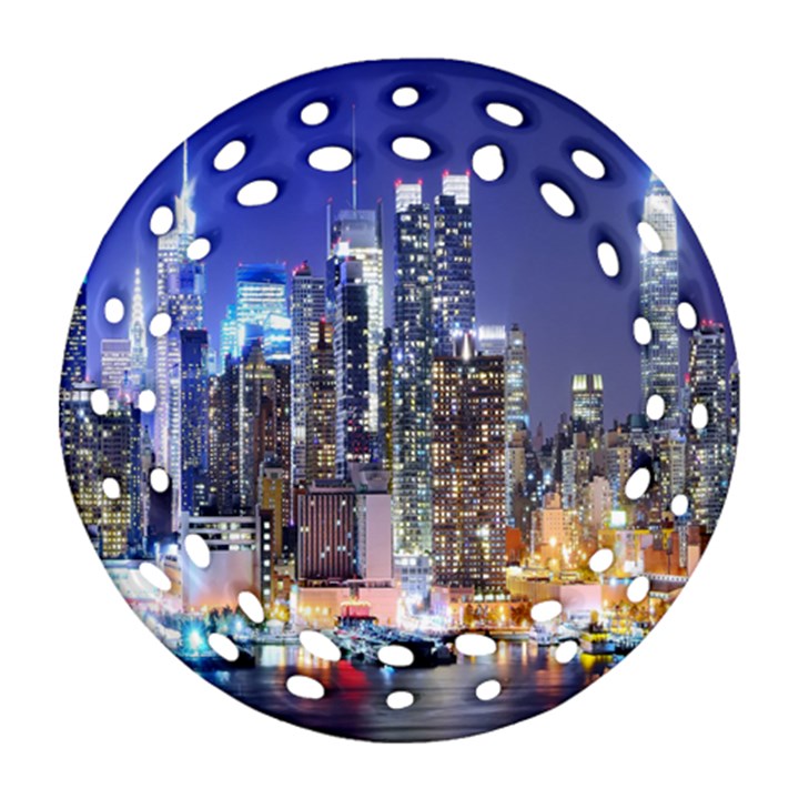 New-York CityScape  Ornament (Round Filigree)