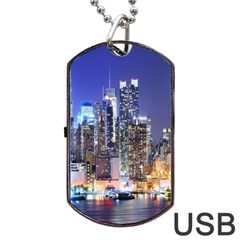 New-york Cityscape  Dog Tag Usb Flash (one Side)