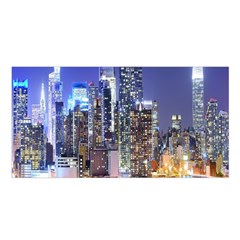 New-york Cityscape  Satin Shawl by Dushan