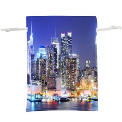 New-york Cityscape   Lightweight Drawstring Pouch (xl) by Dushan