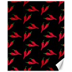 Red, hot jalapeno peppers, chilli pepper pattern at black, spicy Canvas 11  x 14  10.95 x13.48  Canvas - 1