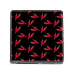 Red, hot jalapeno peppers, chilli pepper pattern at black, spicy Memory Card Reader (Square 5 Slot) Front