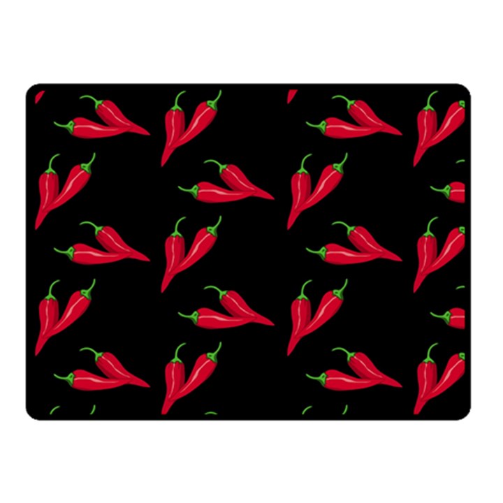 Red, hot jalapeno peppers, chilli pepper pattern at black, spicy Fleece Blanket (Small)