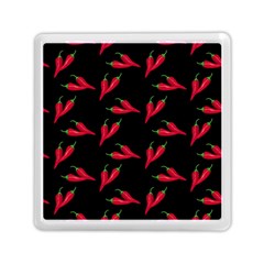 Red, hot jalapeno peppers, chilli pepper pattern at black, spicy Memory Card Reader (Square)