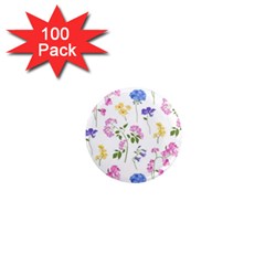 Botanical Flowers 1  Mini Magnets (100 Pack)  by Dushan