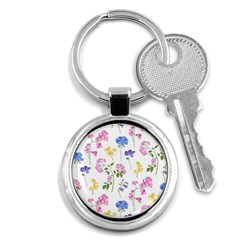 Botanical Flowers Key Chain (round) by Dushan