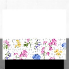 Botanical Flowers Rectangular Jigsaw Puzzl by Dushan