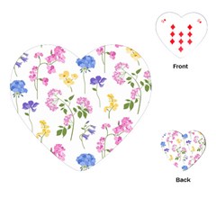 Botanical Flowers Playing Cards Single Design (heart) by Dushan