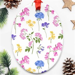 Botanical Flowers Oval Ornament (two Sides)